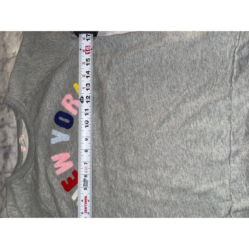 Crewcuts Grey New York City Sweatshirt Kids Size 12‎ Rainbow Applique